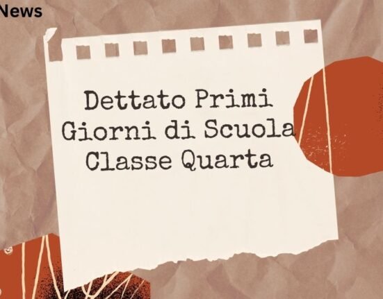 Dettato Primi Giorni di Scuola Classe Quarta