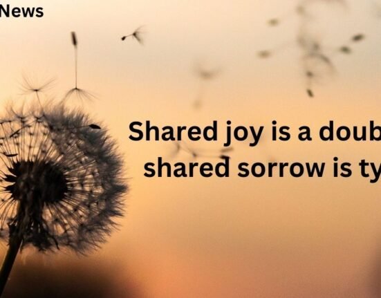 Shared joy is a double joy; shared sorrow is tymoff